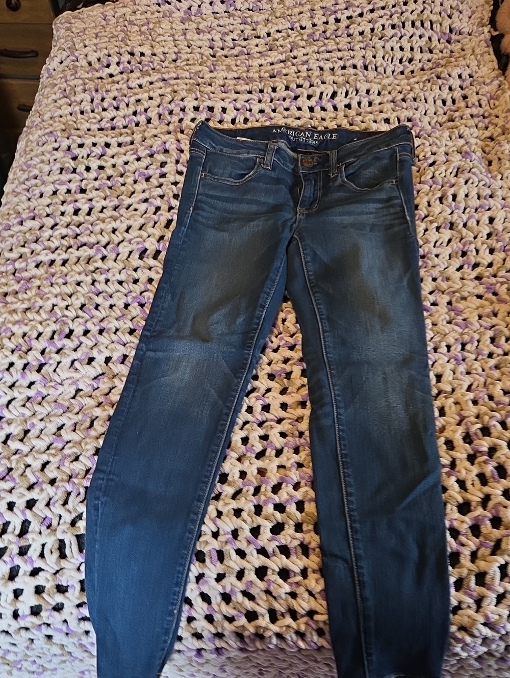American Eagle Outfitters Women's Deep Blue Skinny Jeans